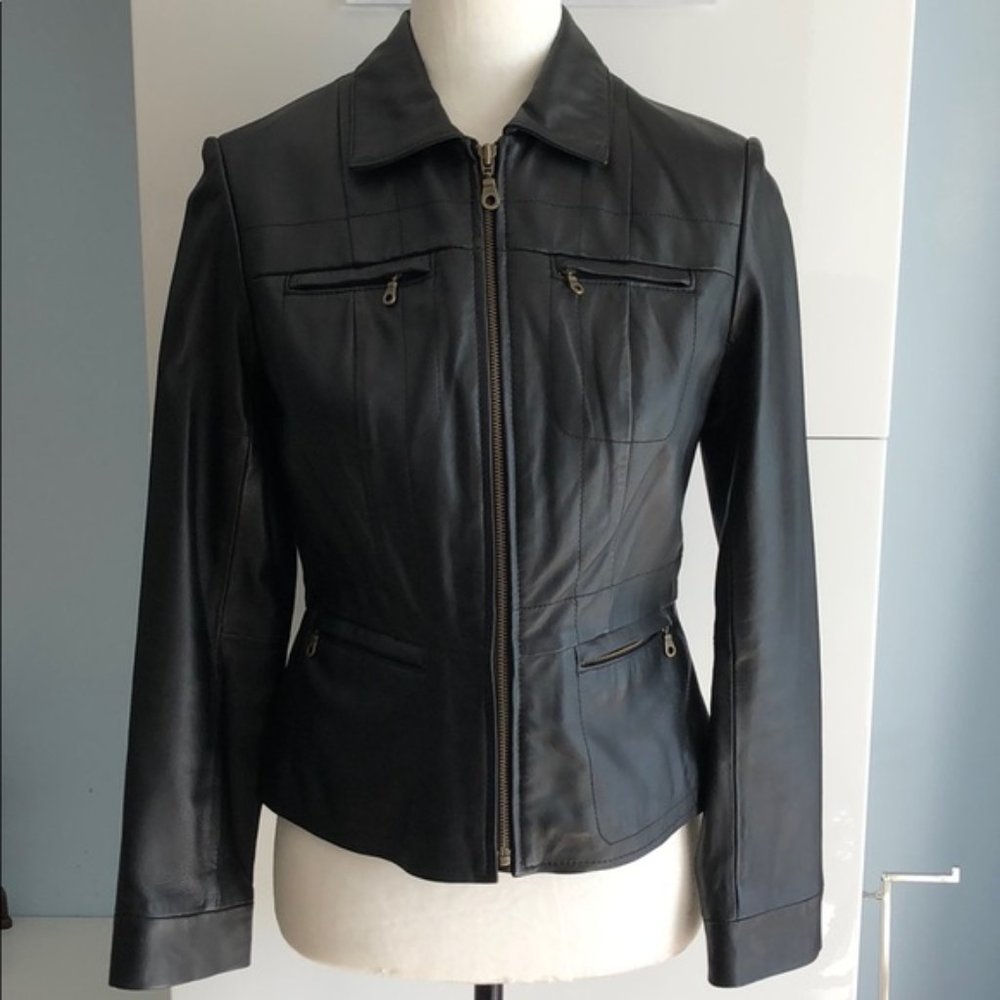 Alfani Black Leather Jacket